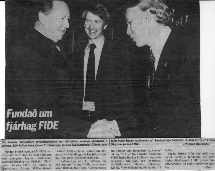 FIDE - Framkvædastjórnar fundur undir forsæti Friðriks í Reykjavik 1979